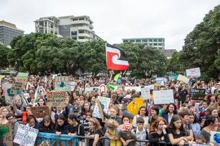 Young people in the School Strike for Climate in Wellington, New Zealand
